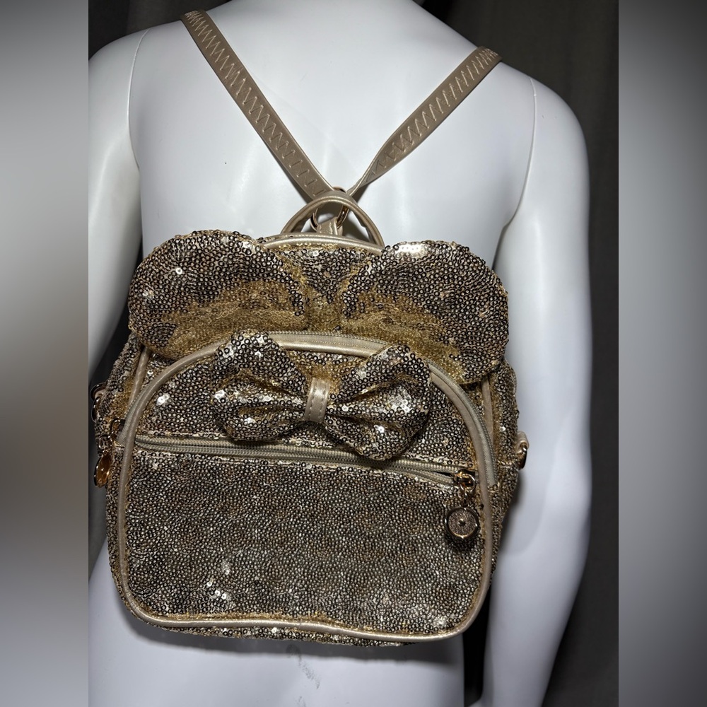 Disney Glittering Gold Backpack with Bow